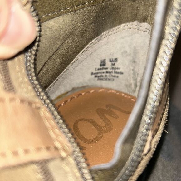 SAM EDELMAN PHOENIX GREEN AND TAN ANKLE BOOTIE GENUINE SUEDE SIZE 6 - Picture 9 of 9